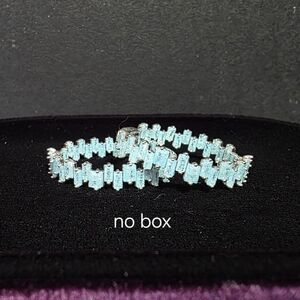 Elegant Silver and Blue Aquamarine Hoops